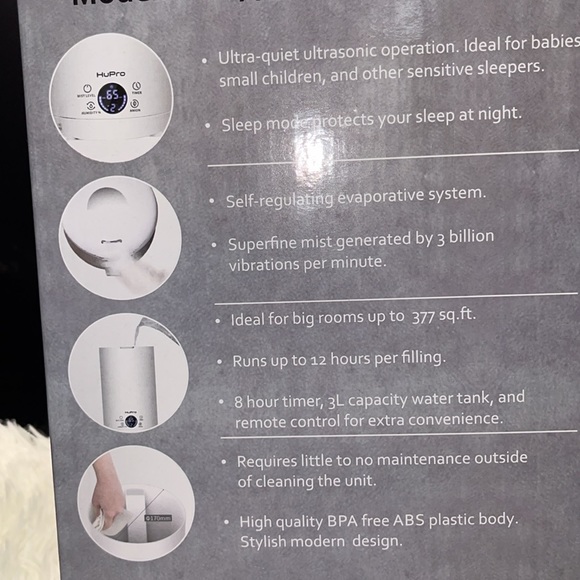 ⭐️HuPro Ultrasonic Air Humidifier Cool Mist Model: Pro-775 - Picture 6 of 13